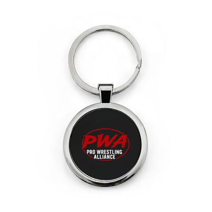 PWA Pro Wrestling Alliance Round Stainless Steel Keychain — Fan Keyring image 0