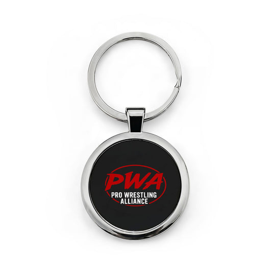 PWA Pro Wrestling Alliance Round Stainless Steel Keychain — Fan Keyring image 0